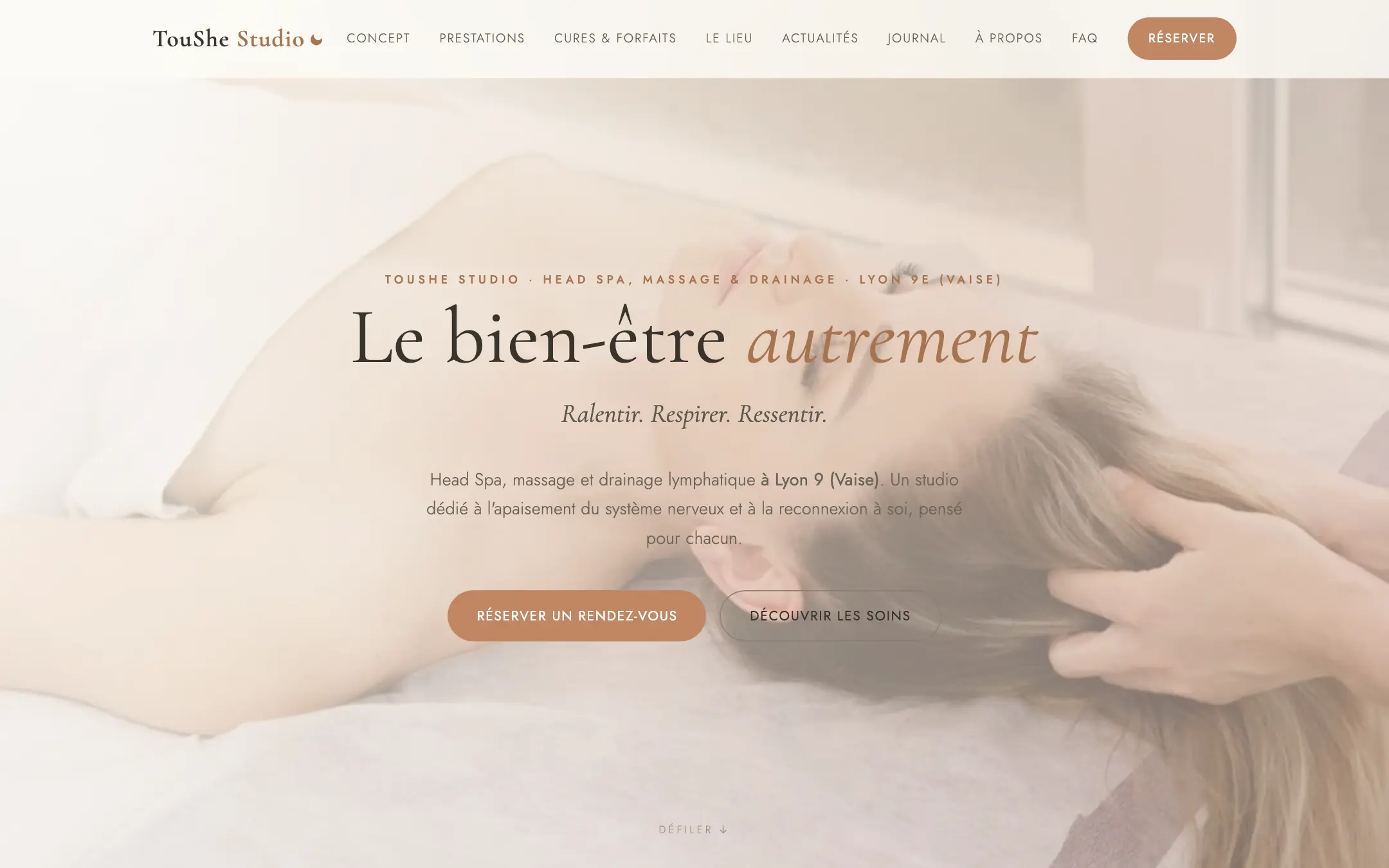 Page d’accueil du site TouShe Studio